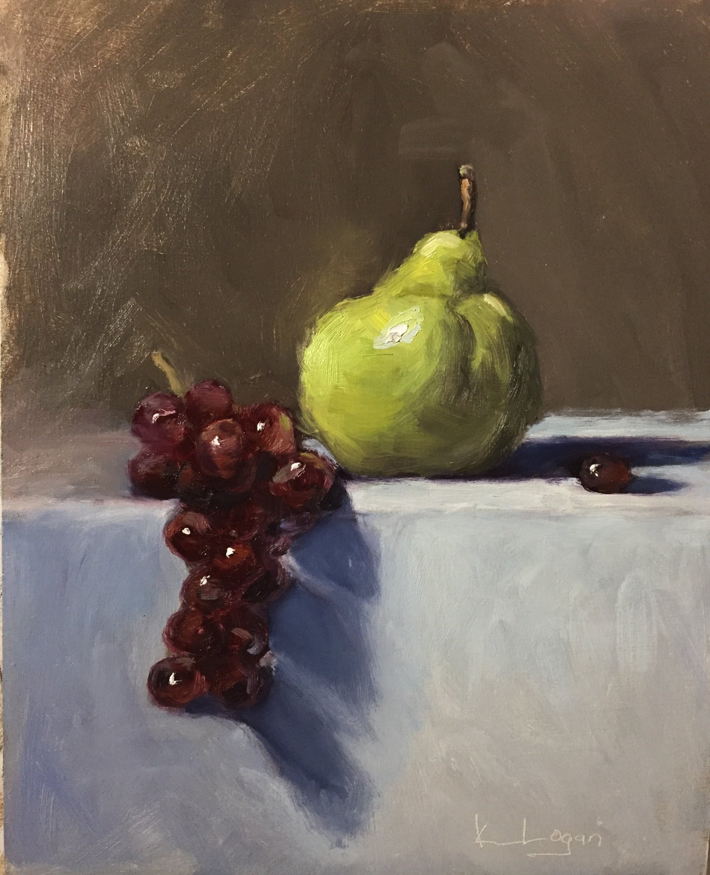 Pear and Grapes 8" x 10"