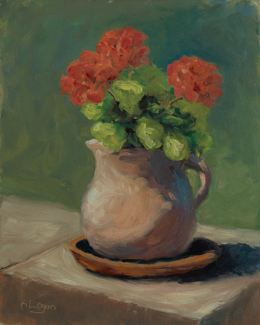 Sunlit Geraniums