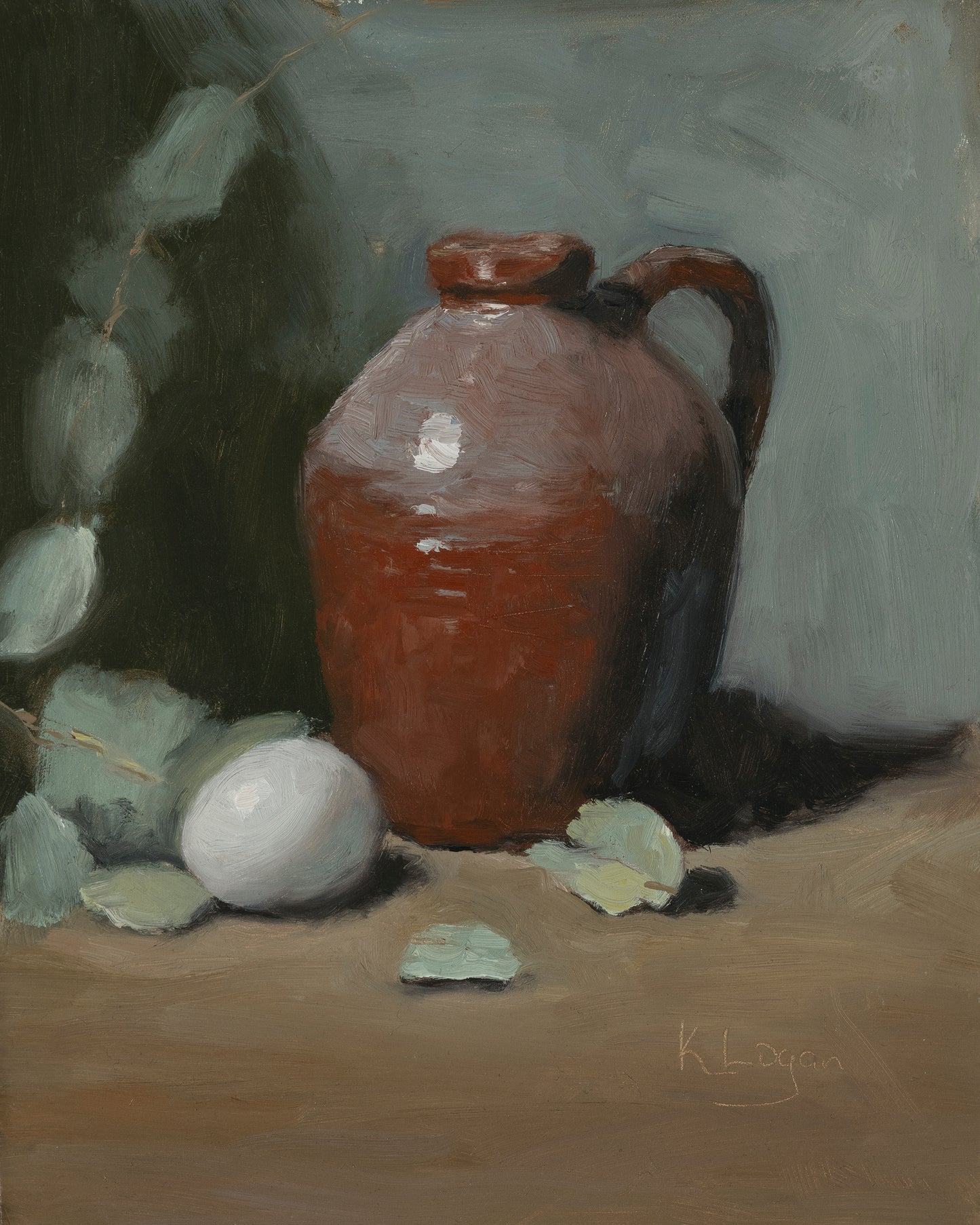 Stoneware Jug with Egg